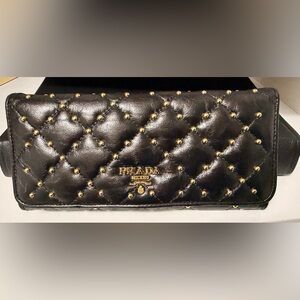 Authentic Prada Quilted Studded Leather Wallet – Professionally Re-Dyed